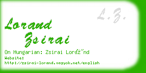 lorand zsirai business card